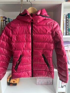 Moncler Kids Pink Hooded Puffer Jacket